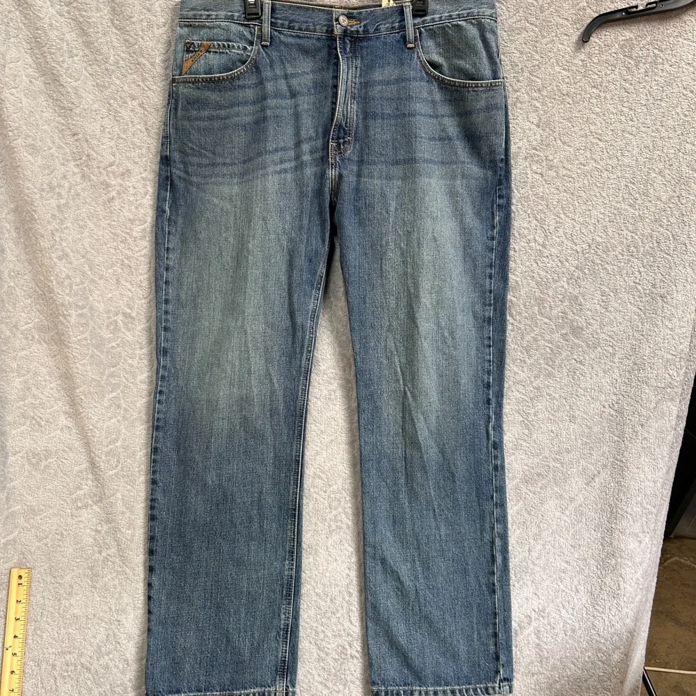 Ariat Men's Relaxed Fit Boot Cut Jeans 40x32 Blue Denim 100% Cotton Western Wear